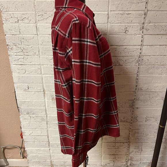 Wrangler Red Plaid Button Up Long Sleeve Shirt Cotton Medium - Picture 5 of 10